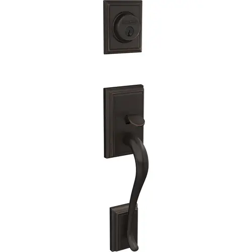 Custom Addison Exterior Active Handleset Only with C Keyway Aged Bronze Finish