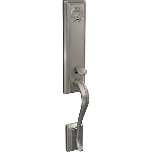 Custom 3/4 Trim Addison Exterior Active Handleset Only with C Keyway Satin Nickel Finish