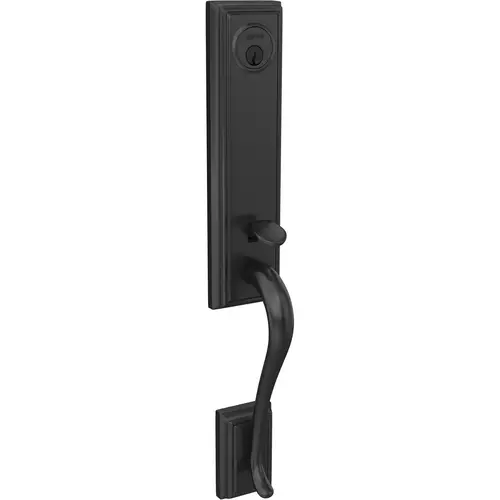 Custom 3/4 Trim Addison Exterior Active Handleset Only with C Keyway Matte Black Finish