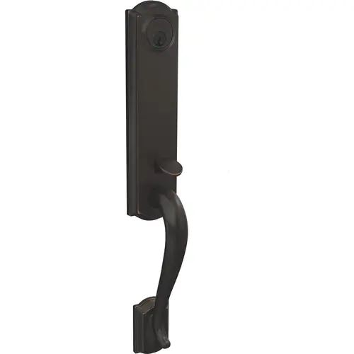 Custom 3/4 Trim Camelot Exterior Active Handleset Only with C Keyway Aged Bronze Finish