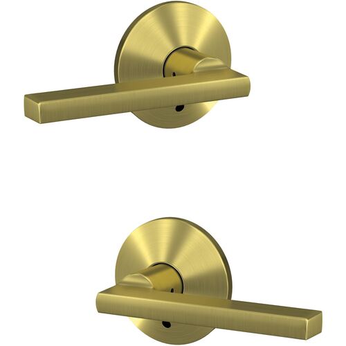 Latitude Lever with Kinsler Rose Non Turning Dummy Lock Satin Brass Finish