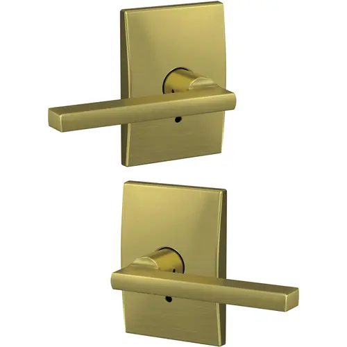 Latitude Lever with Century Rose Non Turning Dummy Lock Satin Brass Finish