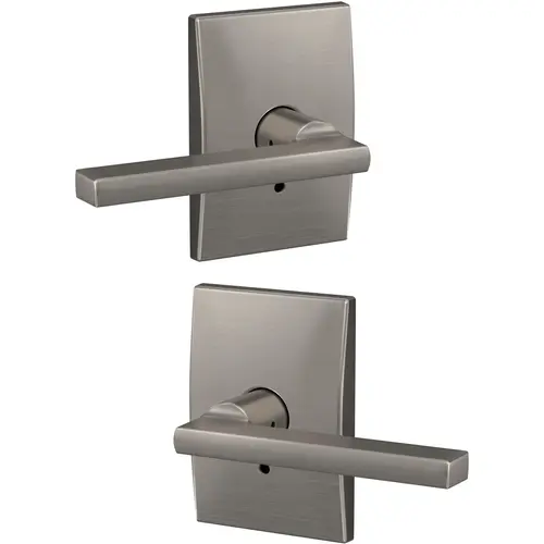 Latitude Lever with Century Rose Non Turning Dummy Lock Satin Nickel Finish