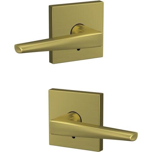 Eller Lever with Collins Rose Non Turning Dummy Lock Satin Brass Finish