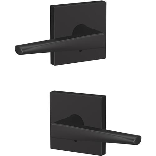 Eller Lever with Collins Rose Non Turning Dummy Lock Matte Black Finish