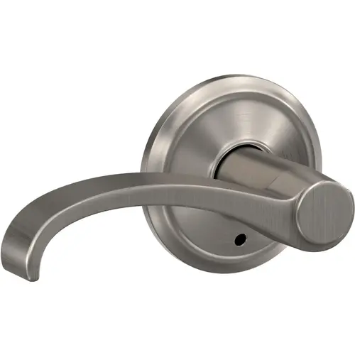 Whitney Lever with Alden Rose Passage and Privacy Lock with 16600 Latch and 10027 Strike Satin Nickel Finish