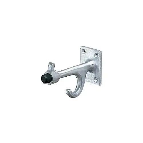 Clothes Hook with Door Bumper Satin Stainless Steel Finish