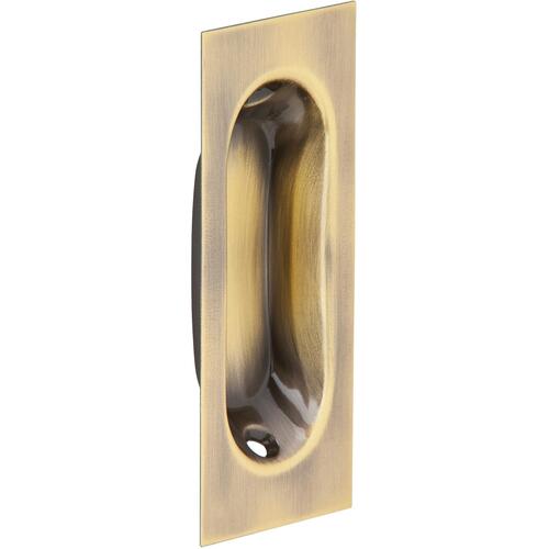 IVES 22B5 Solid Brass Rectangular Flush Pull Antique Brass Finish