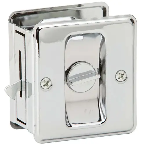 991B26 Pocket Door Lock Privacy - Polished Chrome