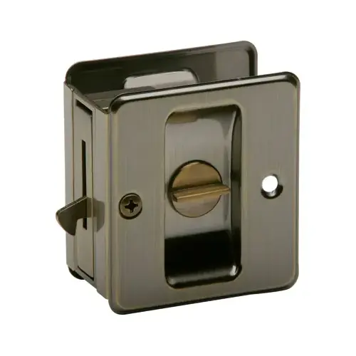 991A5 Pocket Door Lock Privacy - Antique Brass