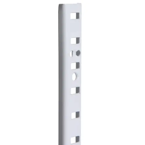 255 Series 60 In. White Steel Mortise-Mount Pilaster Shelf Standard