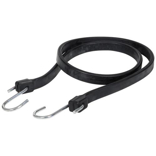 Strap, 3/4 in W, 45 in L, EPDM Rubber, Black, S-Hook End - pack of 10