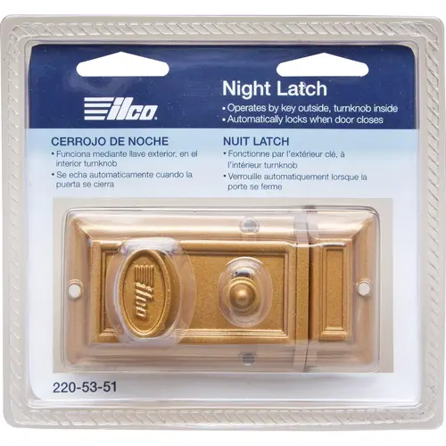 220-53-51 Night Latch 1-Cyl KW Keyway - Satin Bronze