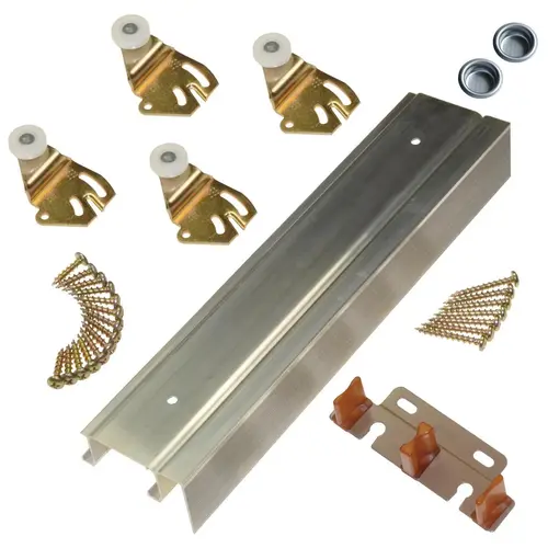 2200F481 2 Door Bypass Hardware Set with 48" Fascia and Aluminum Track