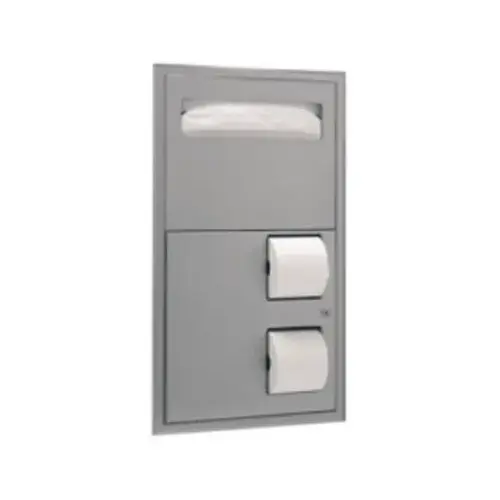 Bobrick B3474 Seat-Cover Dispenser and Toilet Tissue Dispenser Satin Stainless Steel