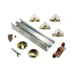 Johnson Hardware 138F722D 138F722D Heavy-Duty 2 Door Bypass Hardware Set with 72" Track for 1-3/8" Door Aluminum