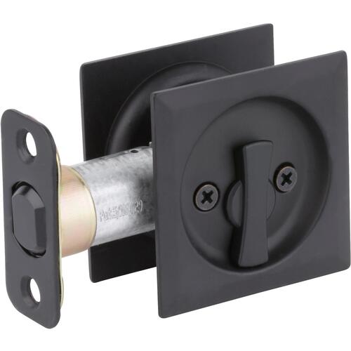 Kwikset 335SQT-514 335x514 Square Pocket Door Lock Privacy - Matte Black