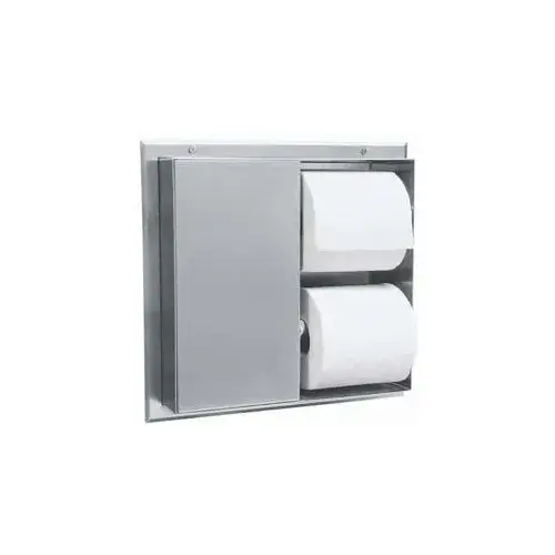 Bobrick B386 Partition-Mounted Multi-Roll Toilet Tissue Dispenser Satin Stainless Steel