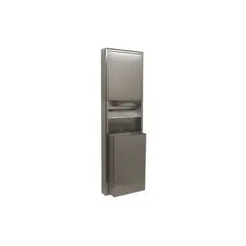 Surface-Mounted Convertible Paper Towel Dispenser/Waste Receptacle, Satin Stainless Steel