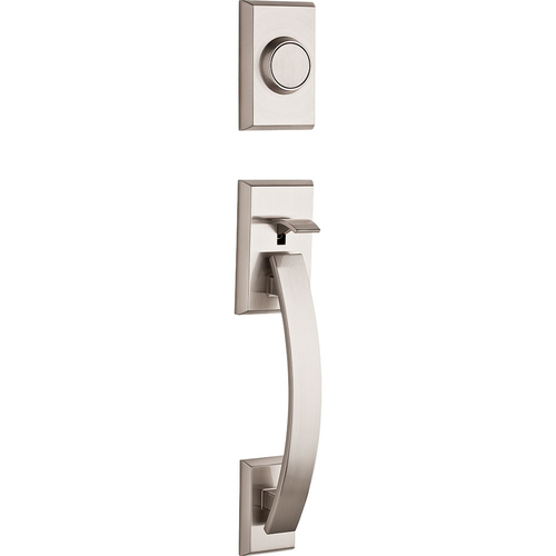 Tavaris Dummy Exterior Handleset Satin Nickel Finish