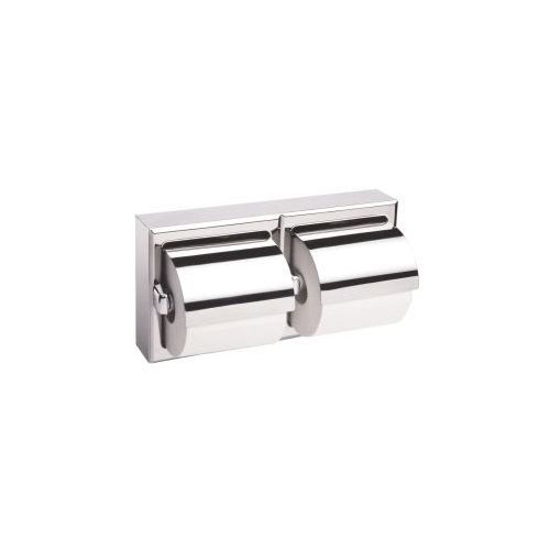 Double Roll Surface Mounted Toilet Tissue Dispenser with Hoods Bright Stainless Steel Finish