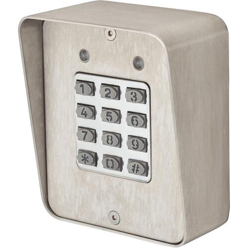 Digital Keypad; Surface Mount with Case; Up to 480 Users with Timed Anti-Pass Back Satin Stainless Steel Finish