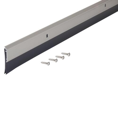 36" Heavy-Duty Aluminum and Vinyl Door Sweep - Satin Nickel