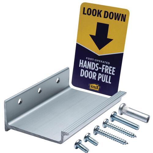 M-D Building Products 55401 5" x 3-2/5" x 1-1/2" Foot-Operated Hands-Free Door Pull - Aluminum