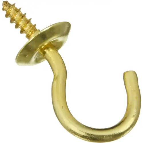 V2021 3/4" Cup Hook - pack of 5 - Polished Brass