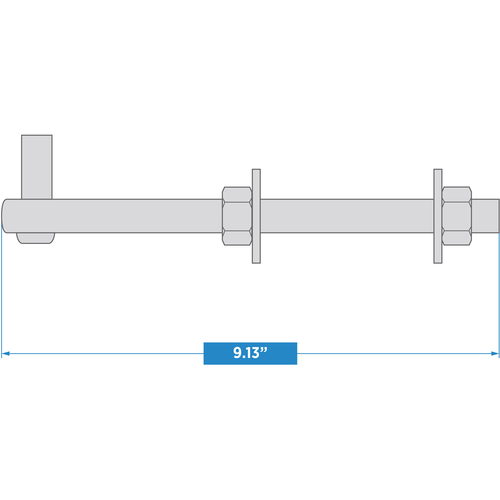 293BC 5/8" x 8" Bolt Hook Zinc Plated Finish