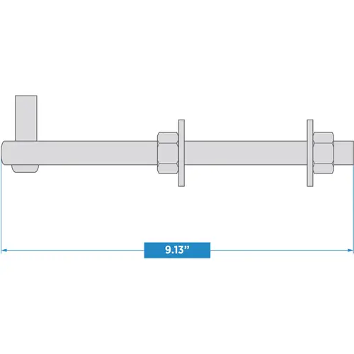 293BC 5/8" x 8" Bolt Hook Zinc Plated Finish - pack of 10