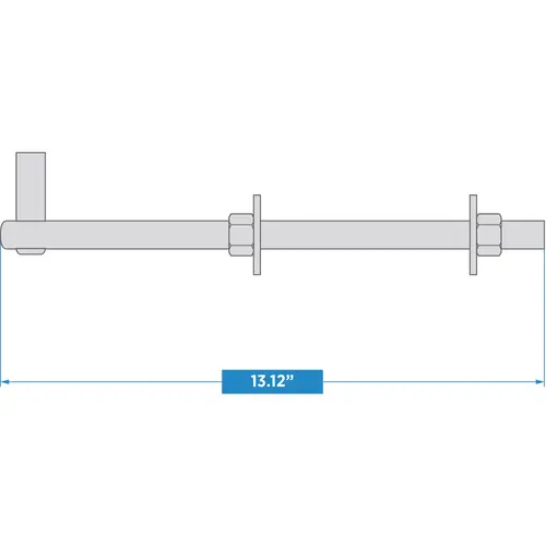 293BC 3/4" x 12" Bolt Hook Zinc Plated Finish - pack of 10