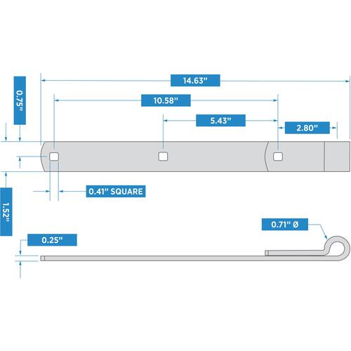 294BC 14" Hinge Strap Zinc Plated Finish