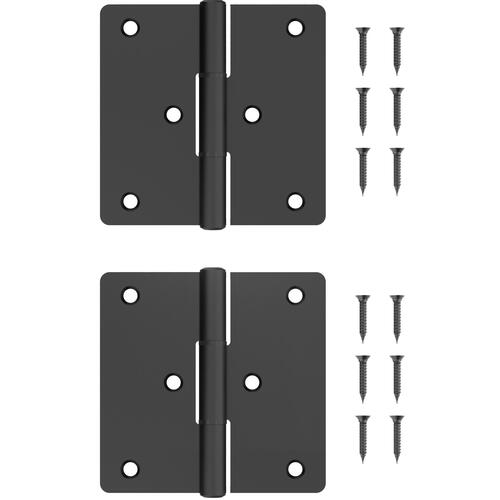 Modern Gate Hinges, Weatherguard Coated, Black, 2-Pk.