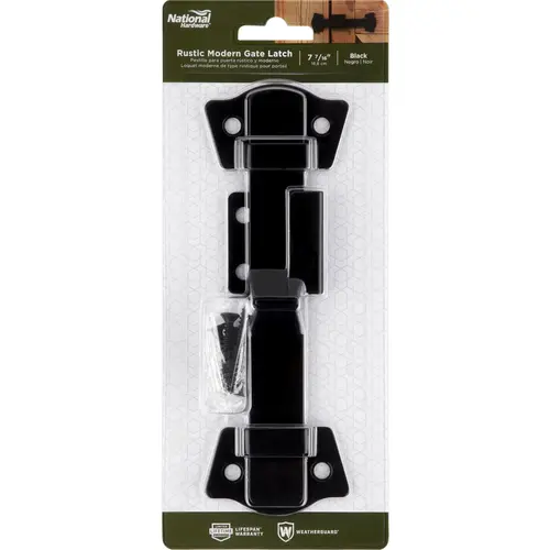 Rustic Gate Latch, Weatherguard Coated, Black