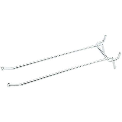 Pegboard Double Angle Hook, Galvanized Steel, 6 In - pair Zinc Plated