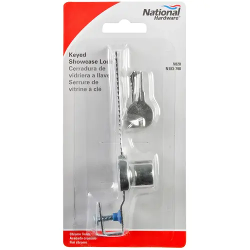 V828 Keyed Showcase Lock Chrome Finish - pack of 5