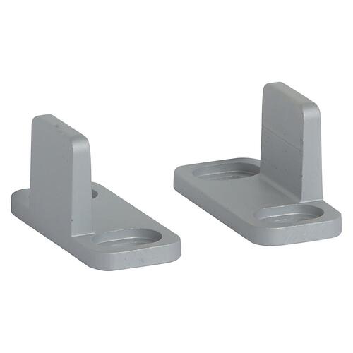 Double Guide, Aluminum, Gray, Floor Mounting - pack of 2