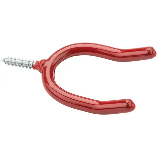 V2210 Double Screw Hook - Pair - Red Vinyl - 2 per pack x6 packs