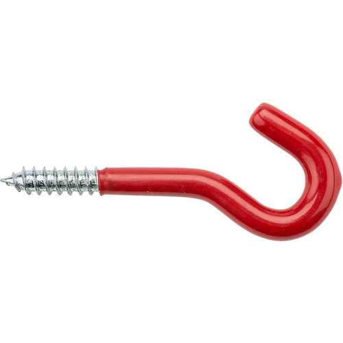 Screw Hook, Vinyl-Coated, 5/16 x 4-1/2 In - pair Red