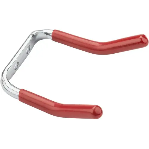 Double Hook, Red Vinyl-Coated Steel, 2-3/4 In. Pair