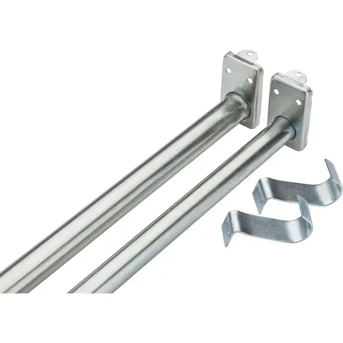 V209 72" - 120" Adjustable Closet Rod Bright Finish Zinc Plated