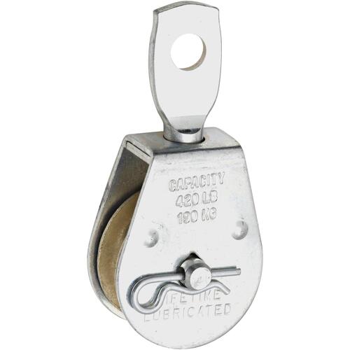 3211BC 1-1/2" Swivel Single Pulley Zinc Plated Finish