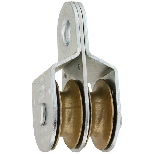 3214BC 1-1/2" Fixed Double Pulley Zinc Plated Finish - pack of 5