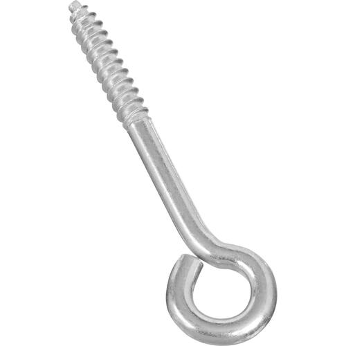 Lag Eye Bolt, 1/4 in Thread, 1-1/2 in L Thread, 1/2 in ID Dia Eye, 2.76 in L Shank, Steel - pack of 10