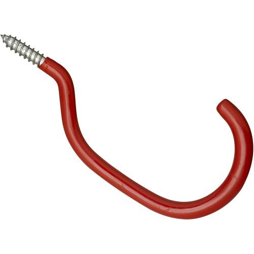 Bicycle Hook Screw 6-1/2" - Vinyl Coated Steel Red