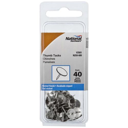 V2501 Thumb Tack Nickel Finish - pack of 5