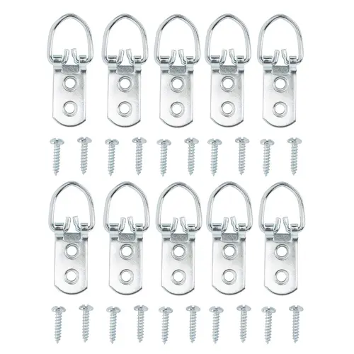 TB2527-L 2-7/32" D-Ring Hangers, - pack of 10 - Zinc