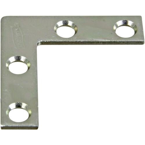 117BC 1-1/2" x 3/8" Flat Corner Plate - Zinc Plated