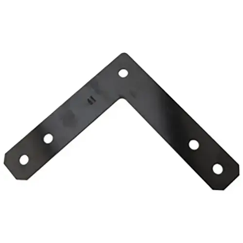 Flat Corner Brace, Heavy-Duty, Black Steel, 12 In.